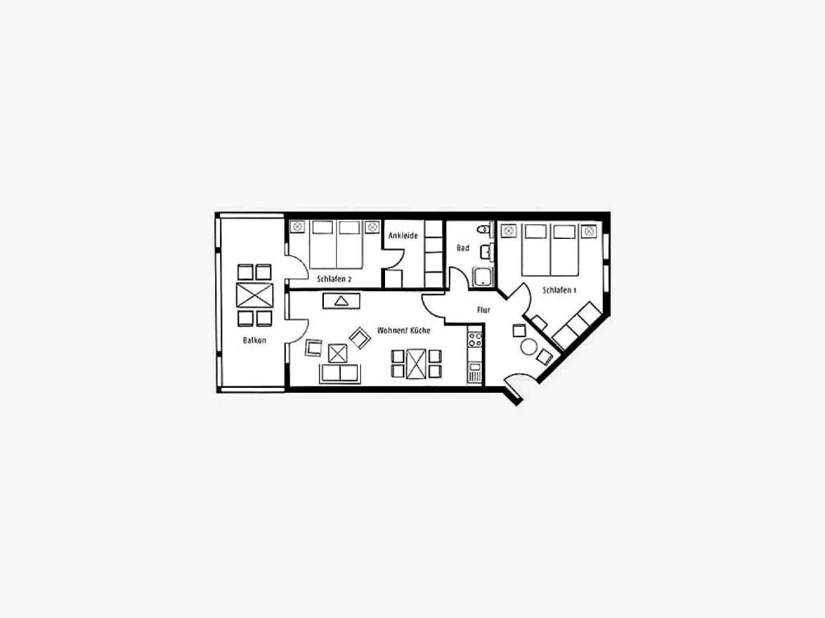 Komfort Appartement mit 2 Schlafzimmern und Balkon im Obergeschoss 277 Ostseebad Ostseebad Binz Exterior foto